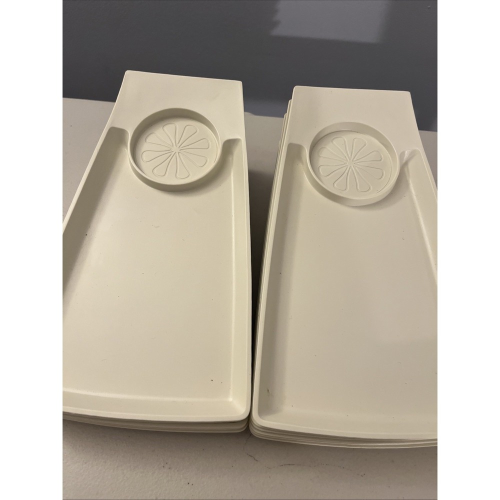 Vintage‎ 12 Piece Cream Off White David Douglas Snack Trays Food Tray